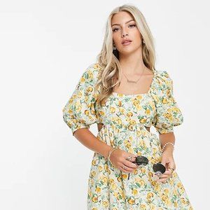 Urban Revivo square neck mini dress in floral print